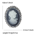 Vintage Cameo Profile Brooch in Gold or Silver Tone Oval Frame view 6