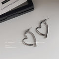 Open Heart Hoop Earrings In Gold And Silver Tone For Women view 7