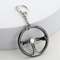 Racing Steering Wheel Metal Keychain Car Accessory Gift