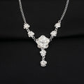 Silver Rose Motif Finished Necklace and Bracelet Jewelry view 2