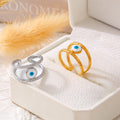 Open Spiral Evil Eye Ring Textured Band Stainless Steel Size 7 view 2