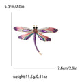 Enamel Rhinestone Dragonfly Brooch Four Color Options view 6