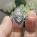 Marquise Open Center Ring with Pavé Silver Tone Frame view 5