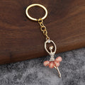 Gold-Tone Ballerina Keychain With Faceted Bead Tutu, 7 Colors view 4