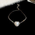 Pearl Rhinestone Slider Bracelets Heart Round Cushion Styles view 6