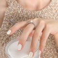 Gold Steel Open Band Pearl Ring Irregular Wave Shank view 7