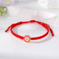 Red Woven Cord Large Round Evil Eye Adjustable Bracelets view 8