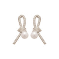 Crystal Loop And Pearl Stud Earrings Matching Jewelry Pair view 5