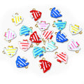 Colorful Striped Fish Enamel Charms with Gold Tone Loops view 5