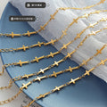 Geometric Cross Station Link Bracelet Gold Tone Metal view 3