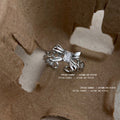 Silver Open Chain Ring Bow Clear Zircon Center Accent view 2