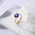 Gold Tone Solitaire Crystal Adjustable Rings in Nine Colors view 6