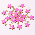 Tiny Enamel Star Pendant Charms in Eight Color Options view 6