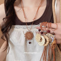Brown Cord Woven Pendant Necklaces in Six Designs for Layered Everyday Styling view 1