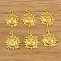 Smiling Sun Face Metal Charms in Four Finish Options view 6