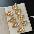 Brushed Metal Flower Pearl Hair Clip Pin Sets 2 Styles view 4