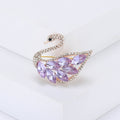 Crystal Swan Brooch With Layered Marquise Stone Wings view 4