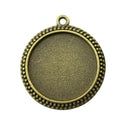 Beaded Edge Round Cabochon Pendant Trays in Two Finishes view 1