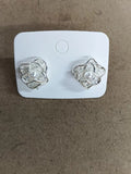 Crystal Flower and Pearl Earrings in Gold and Silver Tone view 7