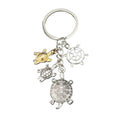Silver Tone Turtle Family and Starfish Keychain with Metal Hardware view 5