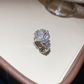 Crystal Peacock Feather Rings Gold Pendant Necklace view 6
