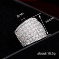 Domed Multi-Row Pave Extra-Wide Ring In Silver Tone view 4