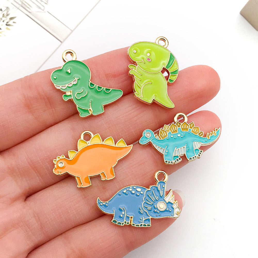 Enamel Zinc Alloy Dinosaur Tyrannosaurus Charm Pendant for DIY Bracelet Necklace Earrings