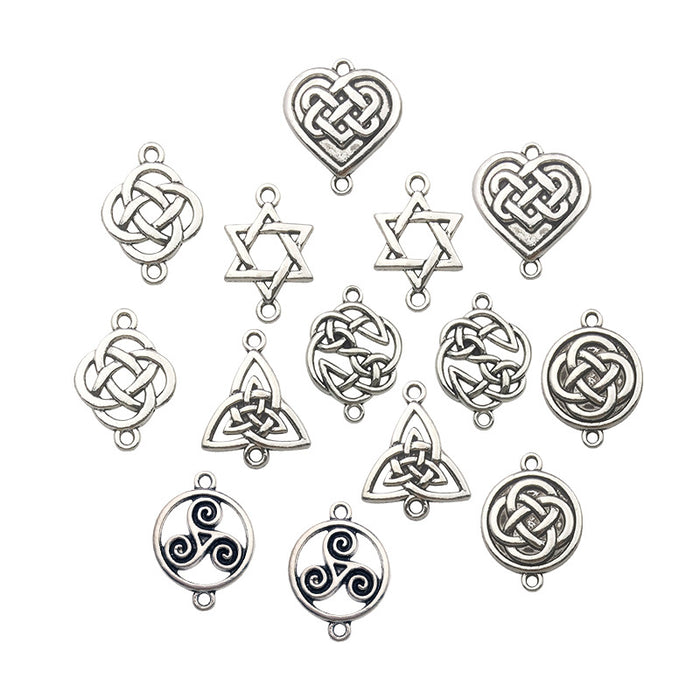 Alloy Metallic Chinese Knot and Celtic Knot Metal Charms with 10 Listed Options