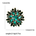 Crystal Flower Brooch Gold Silver Multicolor Rhinestone Pin view 9
