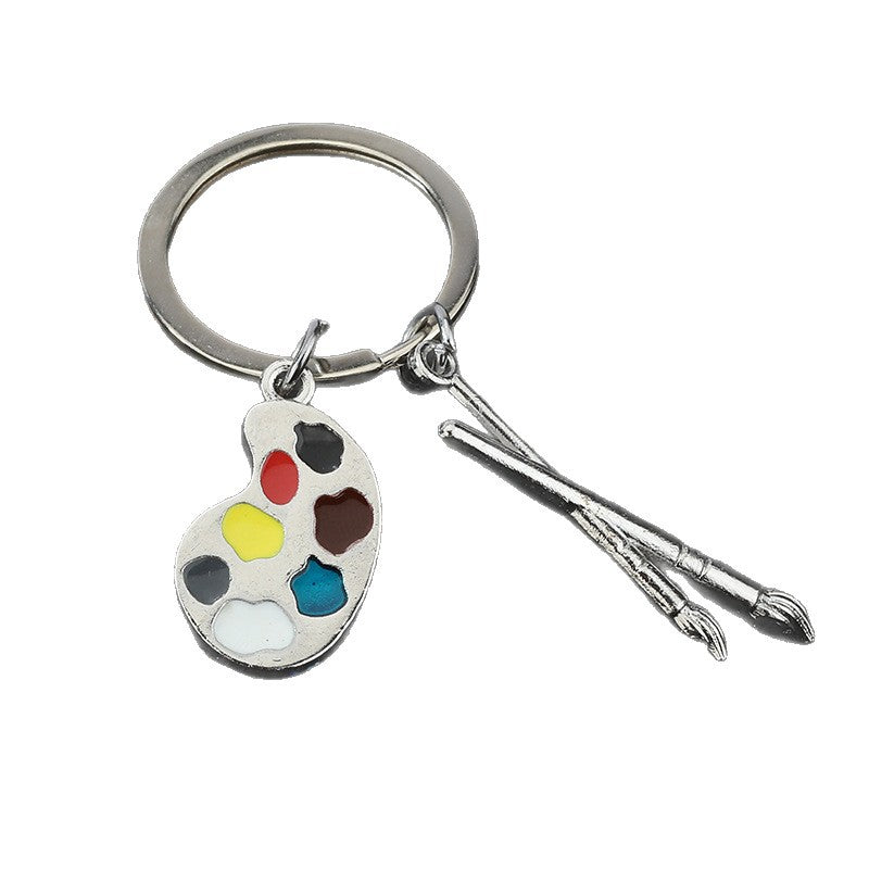 Artist Palette Metal Keychain Gift for Painters and Art Students