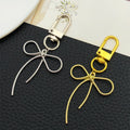 Gold and Silver Rope Bow Metal Clasp Keychain Design Set view 4
