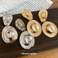 Sculpted Ring Drop Earrings in Polished Statement Design view 2