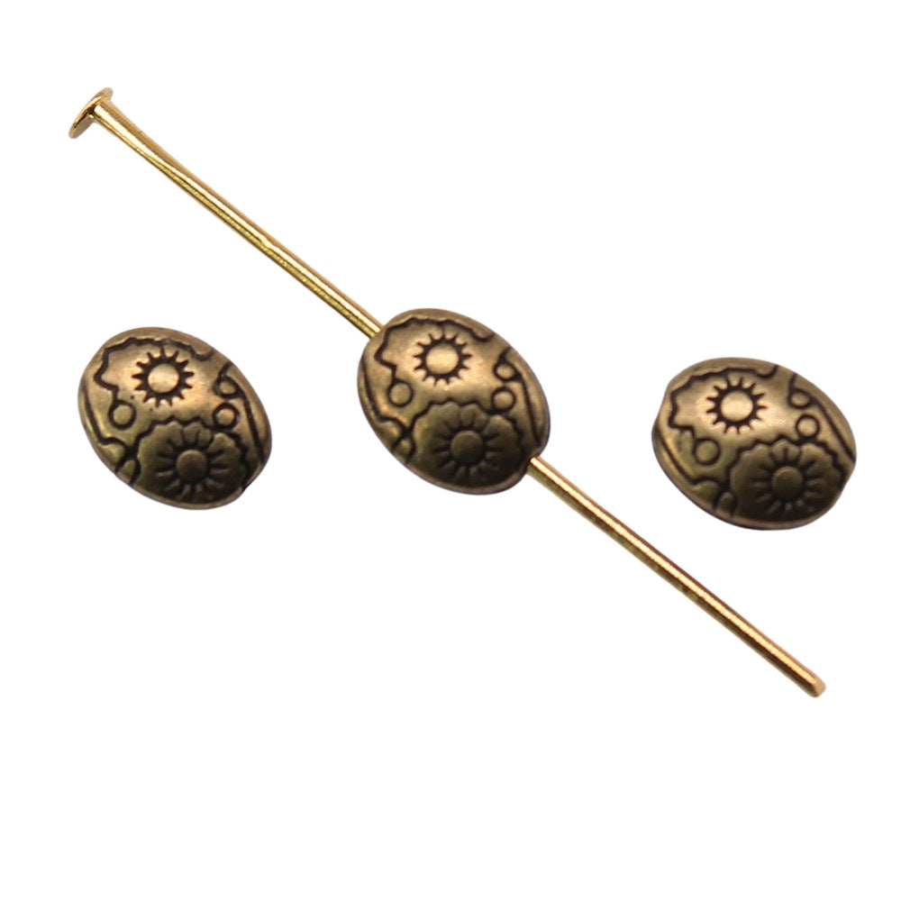 7x6x3mm 0.6g Multicolor Zinc Alloy Oval Sun Loose Metal Beads for DIY Bracelet Necklace Making