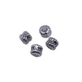 Carved Round Silver Tone Large Hole Spacer Beads For Jewelry Making view 4