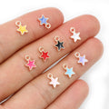 Tiny Enamel Star Metal Charms in Eleven Color Options view 2