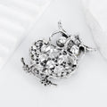 Owl Crystal Two Designs Metal Brooch Pin 4.8 x 3.8 cm view 3