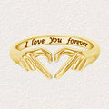 Heart Hands Gesture Ring I Love You Forever Engraving view 2