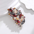 Leaf Crystal Metal Brooch Pin for Jackets and Lapels view 5
