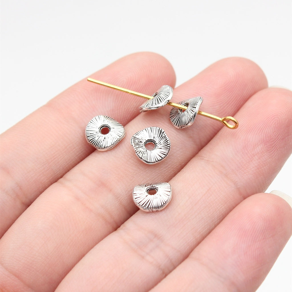 7.5x7.5x2.5mm 0.33g Multicolor Zinc Alloy Round Disc Spacer Beads for Bracelet Necklace DIY Making