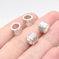 8.6x8.6x6.6mm 1.1g Multicolor Zinc Alloy Pitted Tube Large Hole Spacer Beads for DIY Jewelry Making