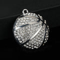 Rhinestone Basketball Soccer Ball Charm Pendant Silver And Gold Tone view 6
