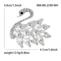 Rhinestone Swan Brooch Clear Marquise Crystal Bird Pin view 7