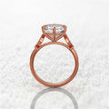 Rose Gold Tone Emerald Cut Clear Stone Solitaire Finger Ring view 2