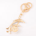 Mother Baby Dolphin Pearl Keychain Rhinestone Four Colors view 4