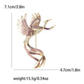 Gradient Enamel Phoenix Brooch in 3 Color Styles Metal Pin view 8