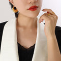 Plain Smooth Thick U Shape Circle Hoop Earrings Gold Steel view 1
