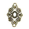Antique Bronze Openwork Oval Scroll Connector Setting view 1