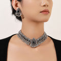 Five Color Ornate Choker Necklace and Earring Sets view 10