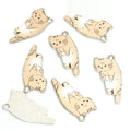 Printed Lounging Cat Alloy Charm Pendants in Seven Designs view 11