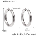 Thick Hoop Huggie Earrings Gold Steel Two-Tone Sizes view 6